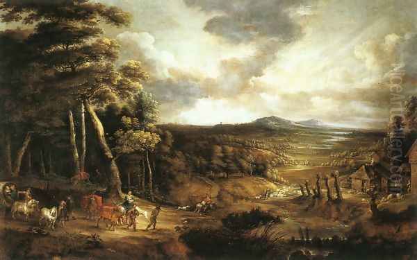 Landscape with the Flight into Egypt 1654 Oil Painting by Lucas Van Uden