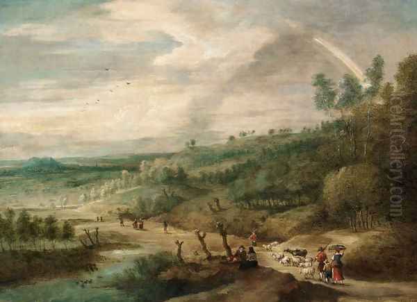 An Extensive Landscape Oil Painting by Lucas Van Uden