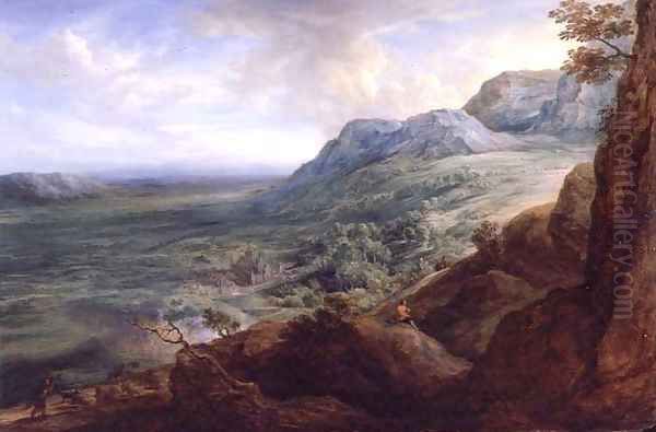 The Escorial from a Foothill of the Guadarrama Mountains Oil Painting by Lucas Van Uden