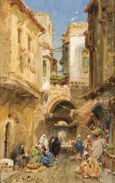 Ruelle Au Maroc. Oil Painting by Carl Wuttke