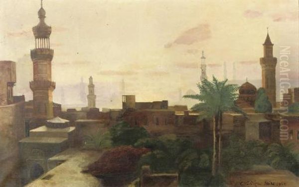 View Of Cairo Oil Painting by Carl Wuttke