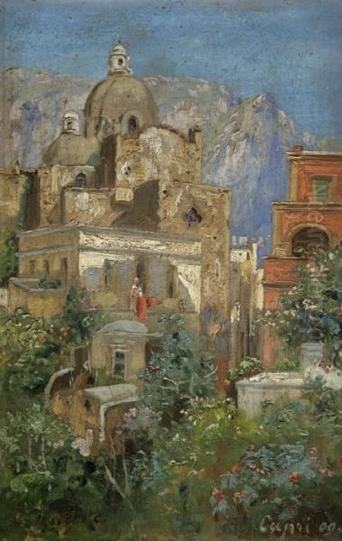 Capri Oil Painting by Carl Wuttke