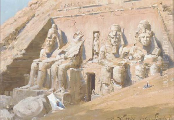 Abu Simbel Oil Painting by Carl Wuttke