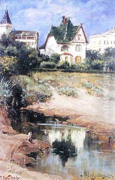 Pejzaz Oil Painting by Carl Wuttke