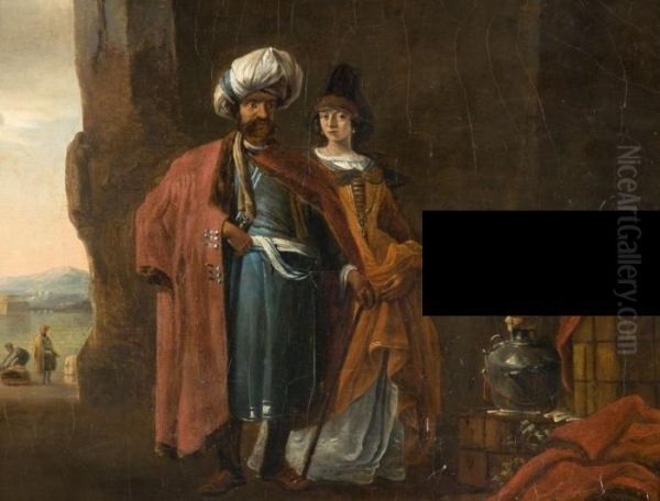 Couple De Marchands Orientaux Oil Painting by Thomas Wyck