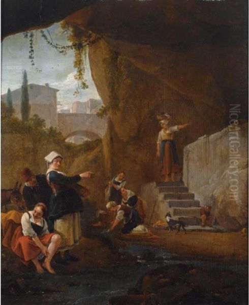 Other Properties
 

 
 
 

 
 An Interior Of A Cave With Women Washing Their Laundry In A Stream Oil Painting by Thomas Wyck