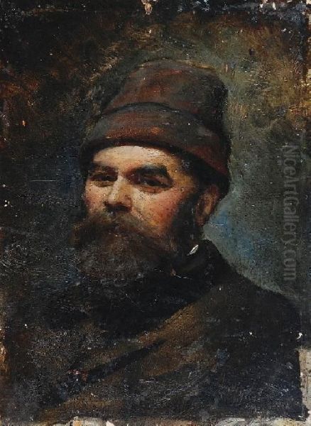 Portret Mezczyzny - Sybirak Oil Painting by Leon Wyczolkowski