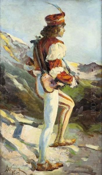 Paz Na Tle Pejzazu Oil Painting by Leon Wyczolkowski