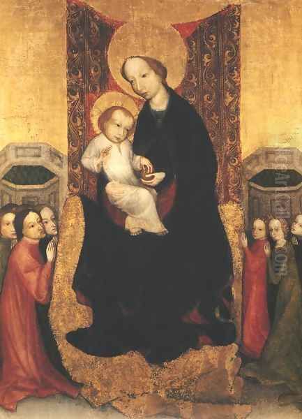 Madonna Enthroned with Child Oil Painting by Unknown Painter