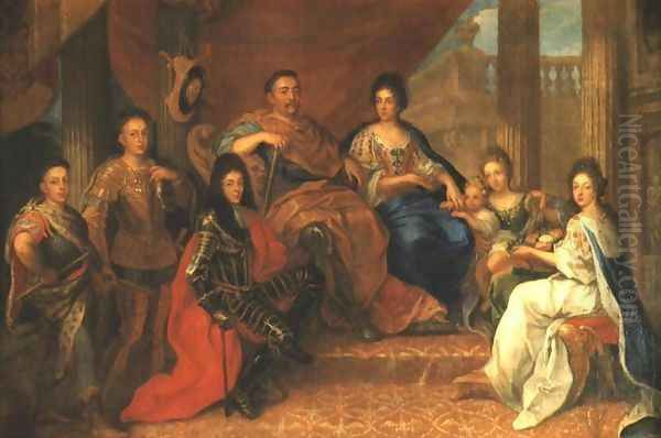 Portrait of Sobieski Family Oil Painting by Unknown Painter