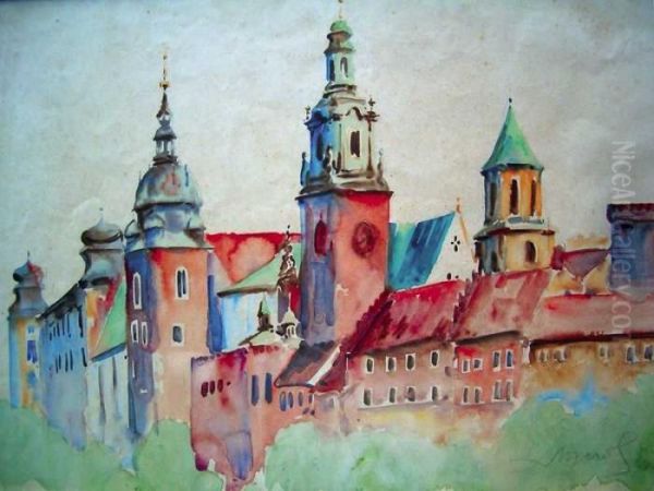 Wawel Oil Painting by Leon Wyczolkowski