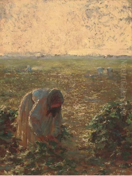 Picking Sugarbeet Oil Painting by Leon Wyczolkowski