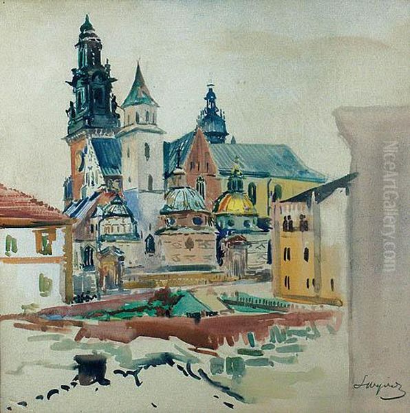 Katedra Wawelska Oil Painting by Leon Wyczolkowski