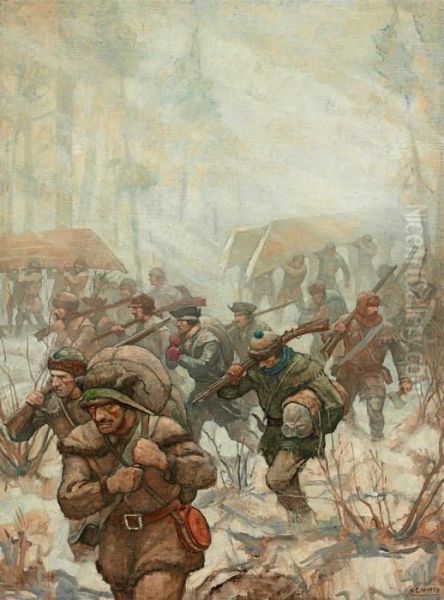 Arnold's March To Quebec Oil Painting by Newell Convers Wyeth