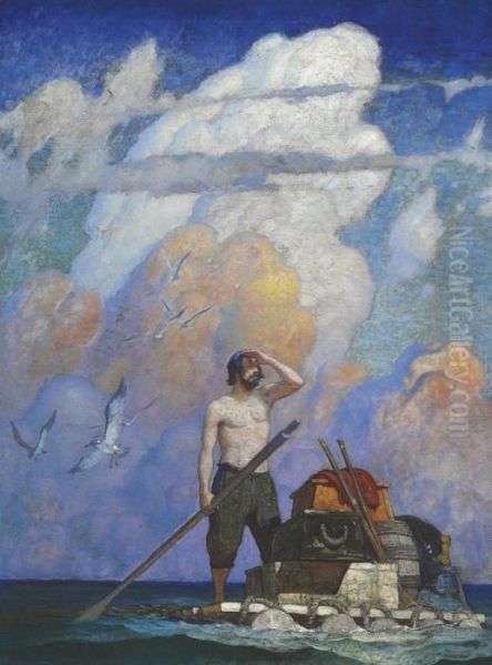 For A Mile, Or Thereabouts Oil Painting by Newell Convers Wyeth