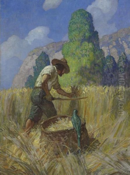 I Reaped It My Way, For I Cut 
Nothing Off But The Ears, And Carried It Away In A Great Basket Which I 
Had Made Oil Painting by Newell Convers Wyeth