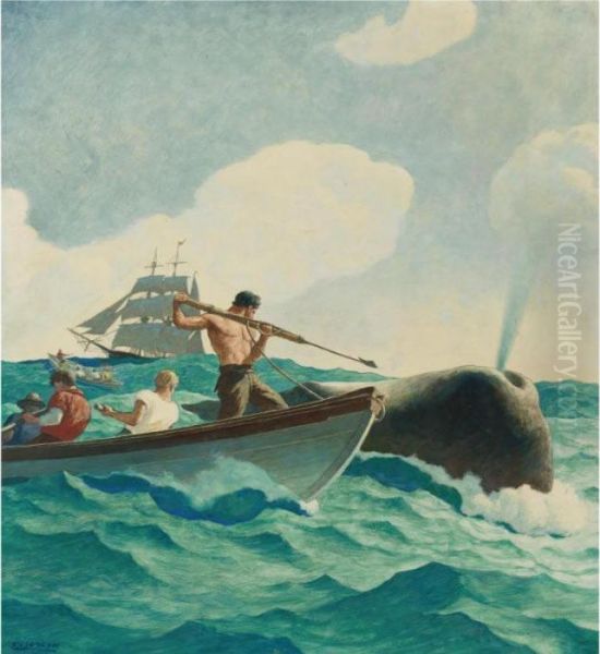 The Story Of Whaling Oil Painting by Newell Convers Wyeth