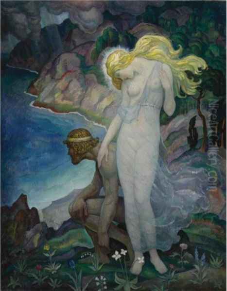 Odysseus And Calypso Oil Painting by Newell Convers Wyeth