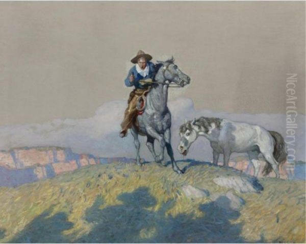 Fall Back! Oil Painting by Newell Convers Wyeth