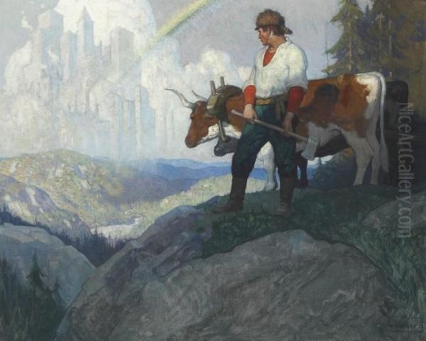 The Pioneer And The Vision Oil Painting by Newell Convers Wyeth