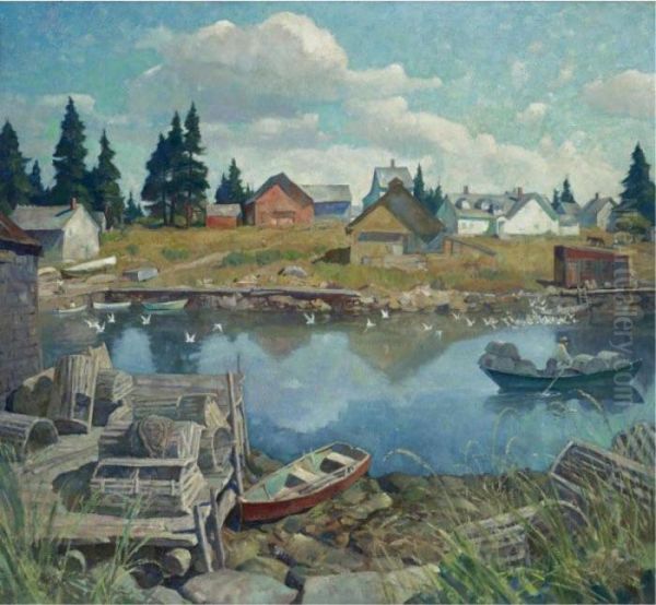 Port Clyde, Maine Oil Painting by Newell Convers Wyeth