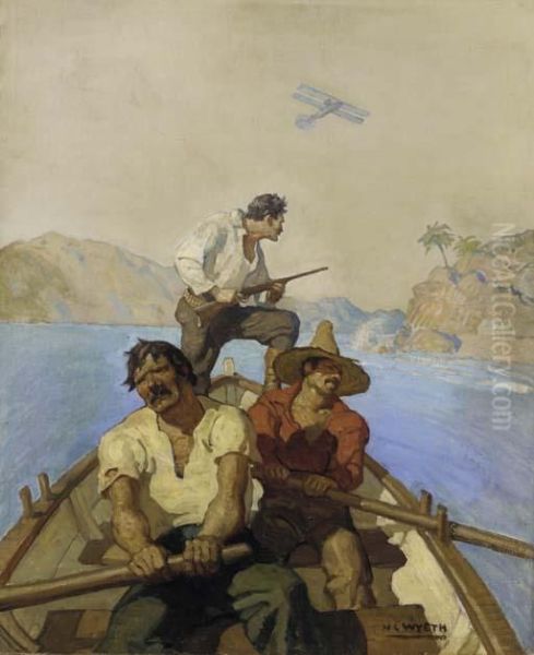 Adventurers Oil Painting by Newell Convers Wyeth