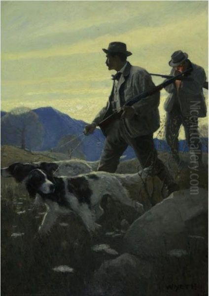 Dawn Of The Open Season Oil Painting by Newell Convers Wyeth