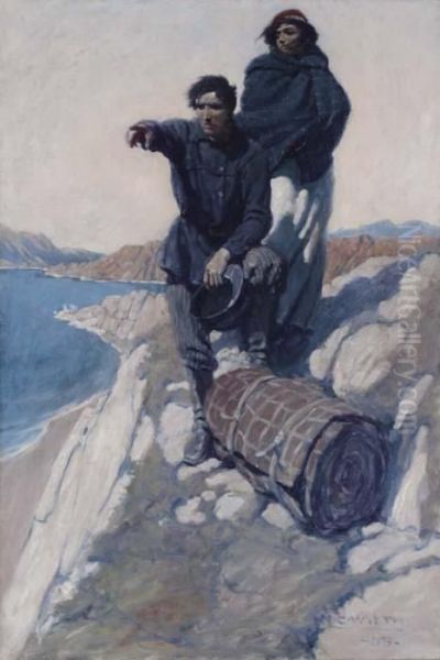 He Kept His Gaze Fixed As Before And Pointed Oil Painting by Newell Convers Wyeth