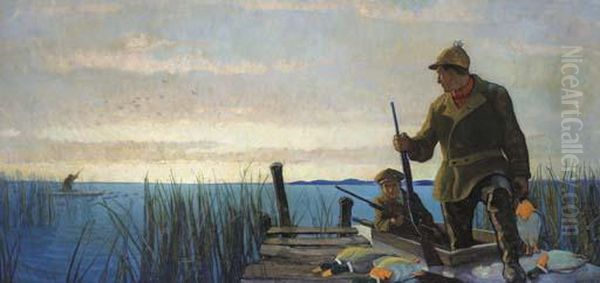 The Duck Hunt Oil Painting by Newell Convers Wyeth