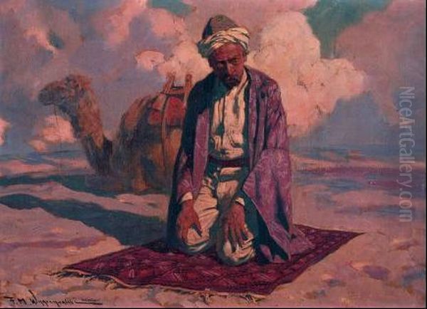 Modlitwa Araba Oil Painting by Feliks M. Wygrzywalski