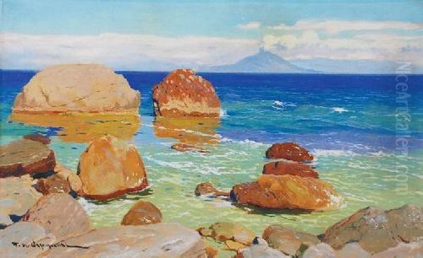 Skaly Na Capri Oil Painting by Feliks M. Wygrzywalski