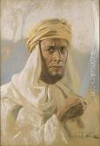 Obronca Islamu - Autoportret Oil Painting by Feliks M. Wygrzywalski