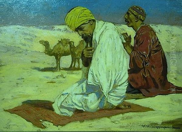 La Priere Dans Le Desert Oil Painting by Feliks M. Wygrzywalski