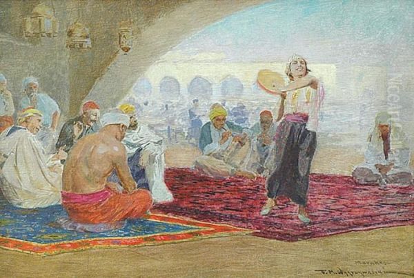 Tancerka Z Tamburynem Oil Painting by Feliks M. Wygrzywalski