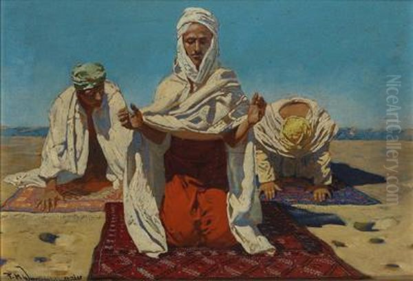 At Prayer Oil Painting by Feliks M. Wygrzywalski