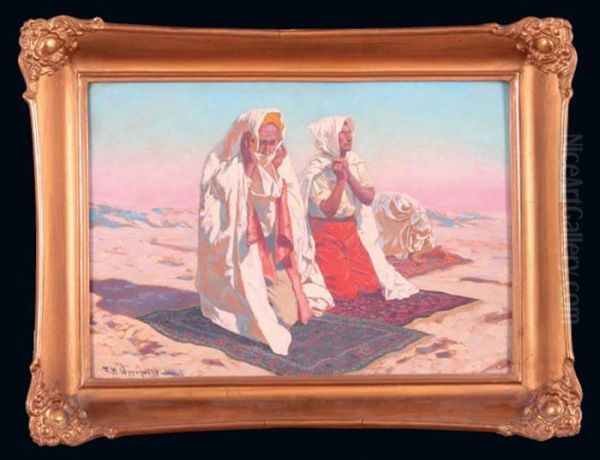 Modlitwa Arabow Oil Painting by Feliks M. Wygrzywalski