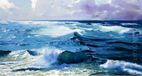 Seascape Oil Painting by Feliks M. Wygrzywalski