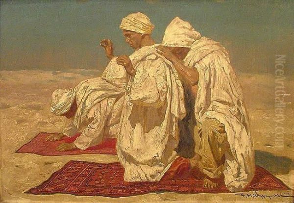 Modlitwa Arabow Oil Painting by Feliks M. Wygrzywalski