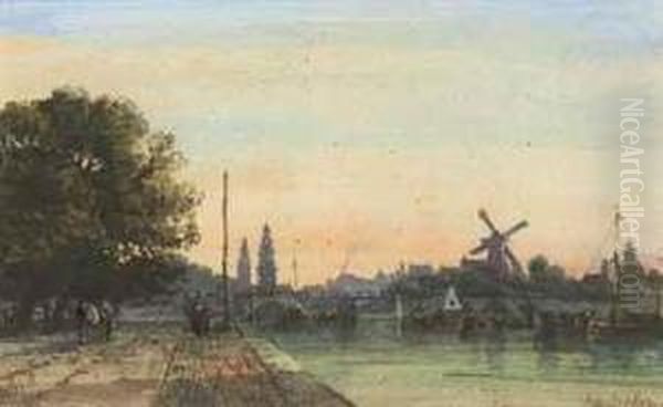 View Of Amsterdam, Netherlands Oil Painting by William Wyld