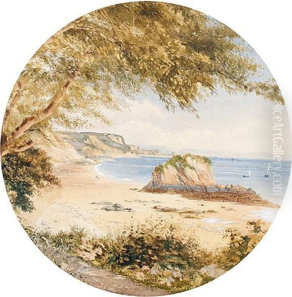 A View Of The Devon Coastline Oil Painting by William Wyld