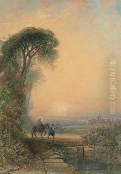 The Flight Into Egypt Oil Painting by William Wyld