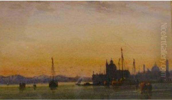 Ville Italienne Au Bord D Un Lac Oil Painting by William Wyld