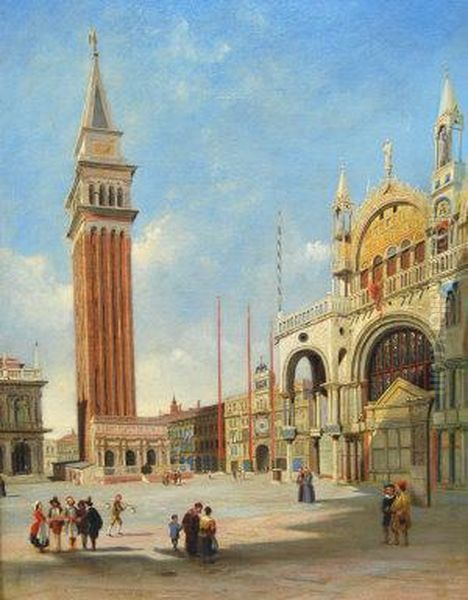 The Campanile St Marks Venice Oil Painting by William Wyld