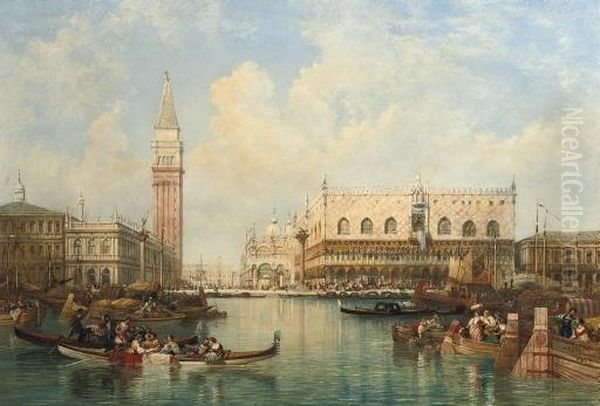 A View Of St. Mark's Square, The Doge's Palace And The Campanile, Venice Oil Painting by William Wyld