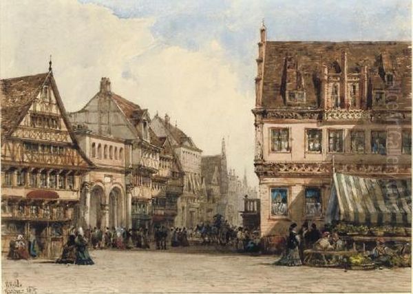 A Street In Hanover, Germany Oil Painting by William Wyld