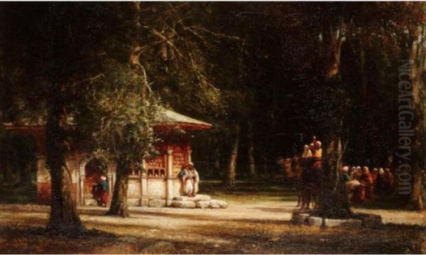 Resting At A Kiosque, Turkey Oil Painting by William Wyld