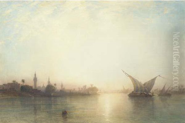 Fouah, On The Nile, Egypt Oil Painting by William Wyld