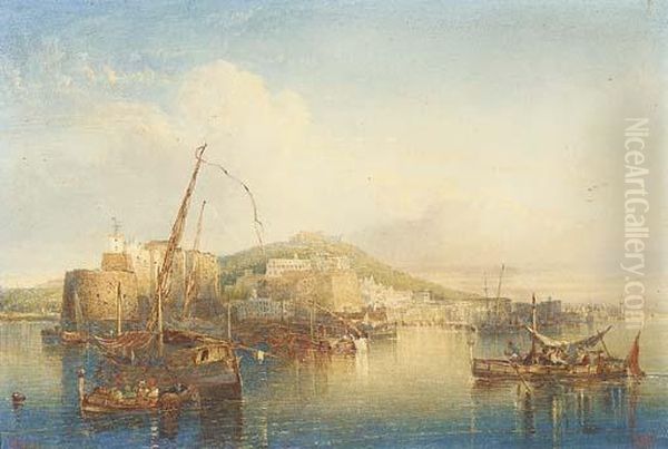 View Of Naples Oil Painting by William Wyld