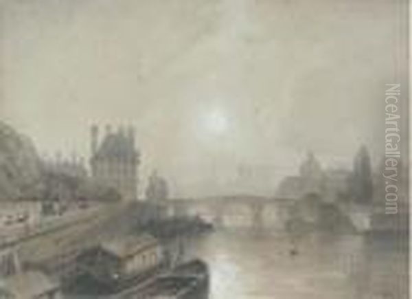 Views Of Paris From The Seine Oil Painting by William Wyld