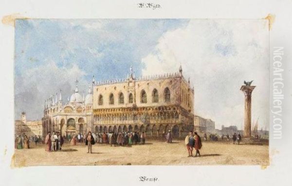 The Doge's Palace, Venice Oil Painting by William Wyld